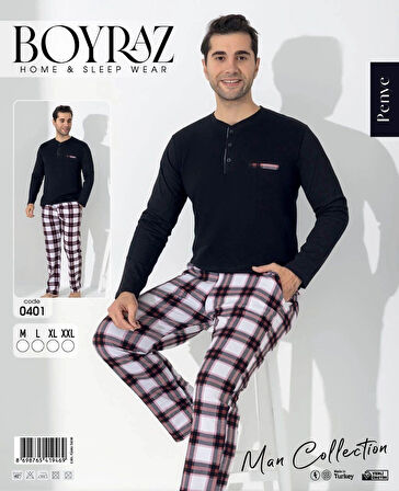 MDB Boyraz 0401 Erkek Uzun Kol Pijama Takımı
