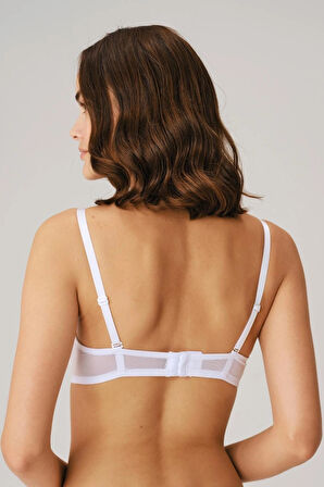 MDB MdbShop Balenli Desteksiz Dolgusuz Askıları Çıkabilen Yaka Detaylı T-Shirt Sütyeni