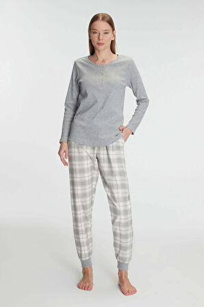 MDB Anıl Pamuklu Uzun Kol Pijama Takımı