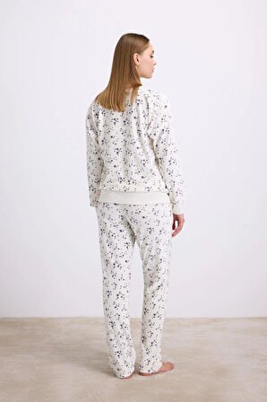 MDB MdbShop Yıldız Desenli Tencel Pamuklu 2li Pijama Takımı