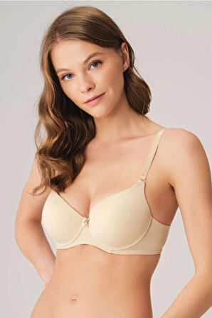 MDB Anıl Balenli Destekli Dolgulu Askıları Çıkabilen Günlük Klasik T-Shirt Sütyeni