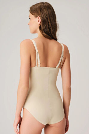 MDB Mikro Kumaş Göğüs Altı Yapıştırma Paçaları Silikon Bantlı Alttan Kancalı Sıkı Badi Ten Korse