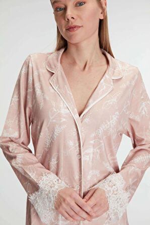 MDB MdbShop Cotton Modal Uzun Kol Gecelik