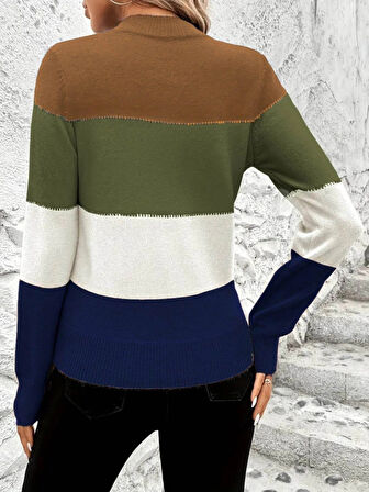 MDB Kadın Uzun Kollu Yarı Balıkçı Yaka Triko Kazak