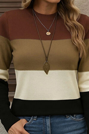 MDB Kadın Uzun Kollu Yarı Balıkçı Yaka Triko Kazak