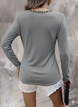 MDB Kadın Uzun Kollu V Yakalı Kaşkorse Bluz