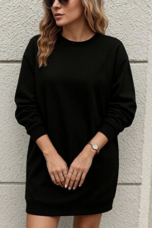 MDB Kadın Uzun Kollu Bisiklet Yaka Iki Iplik Elbise