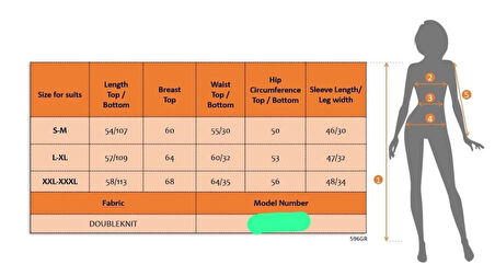 MDB Kadın Uzun Kollu Nope Baskılı Beli Ribanalı Ikili Takım