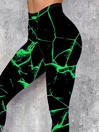 MDB Kadın Yüksek Bel Renk Detaylı Dalgıç Tayt