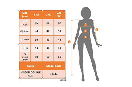 MDB Kadın Uzun Kollu Yuvarlak Yaka Taşlı Kalp Desenli Viskon Iki Iplik Elbise