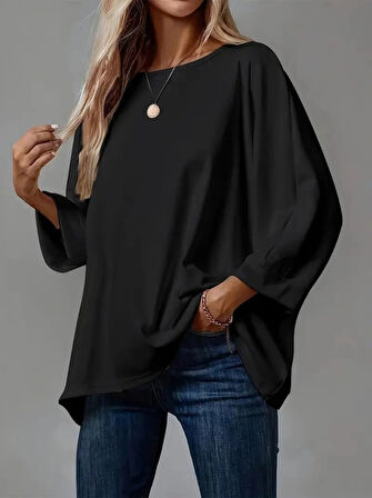 MDB Kadın Truvakar Kollu Bisiklet Yaka Viskon Bluz