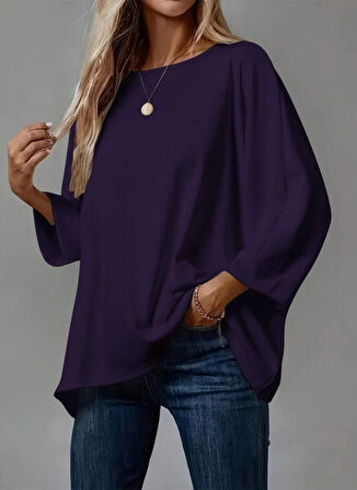 MDB Kadın Truvakar Kollu Bisiklet Yaka Viskon Bluz