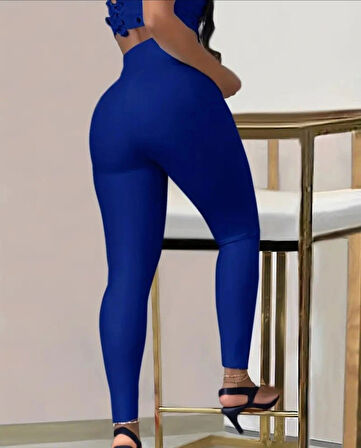 MDB Kadın Yüksek Bel Belden Toka Detaylı Dalgıç Tayt