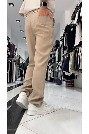 Kemer Detaylı Modal Baggy Fit Erkek Pantolon