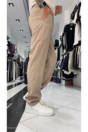 Kemer Detaylı Modal Baggy Fit Erkek Pantolon