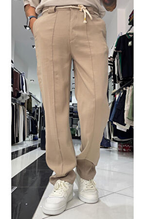 Kemer Detaylı Modal Baggy Fit Erkek Pantolon