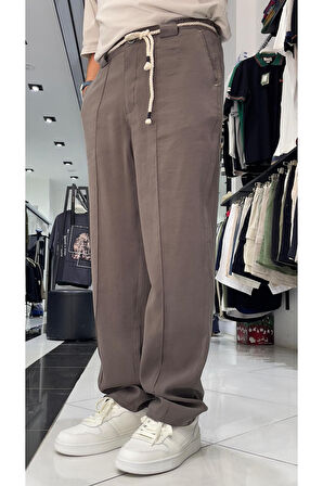 Kemer Detaylı Modal Baggy Fit Erkek Pantolon