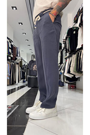 Kemer Detaylı Modal Baggy Fit Erkek Pantolon