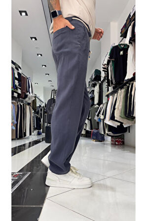 Kemer Detaylı Modal Baggy Fit Erkek Pantolon