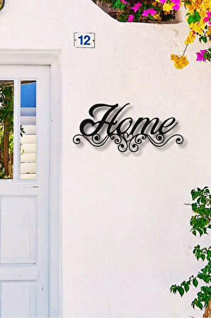 HOME YAZISI METAL DUVAR DEKORU