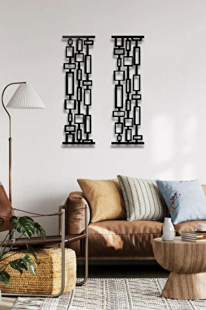 GEOMETRİK 2 Lİ METAL DUVAR DEKORU SETİ