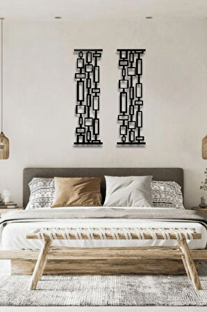 GEOMETRİK 2 Lİ METAL DUVAR DEKORU SETİ