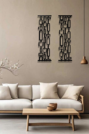 GEOMETRİK 2 Lİ METAL DUVAR DEKORU SETİ