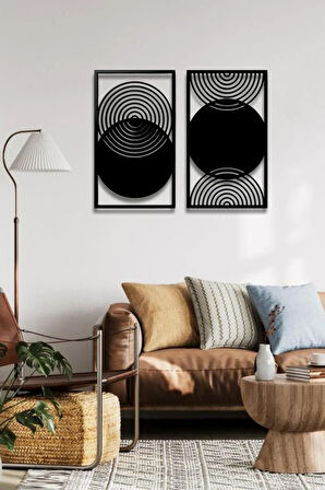 BOHEM STİL MODERN 2 Lİ METAL DUVAR DEKORU SETİ
