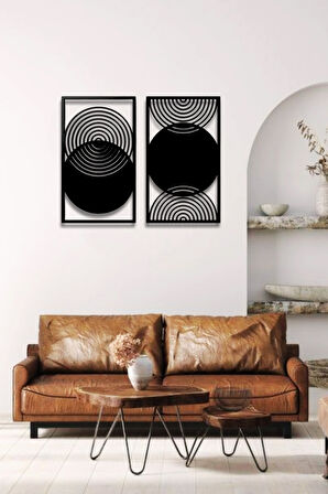 BOHEM STİL MODERN 2 Lİ METAL DUVAR DEKORU SETİ