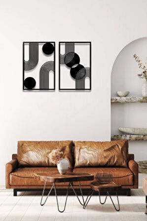 BOHEM STİL MİNİMALİST 2 Lİ METAL DUVAR DEKORU SETİ