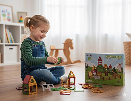 Manyetik Yapı Blokları Çiftlik 46 Parça
