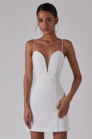 Kadın Derin V Yaka Sırt Dekolteli Fırsat Ürün Mini Elbise