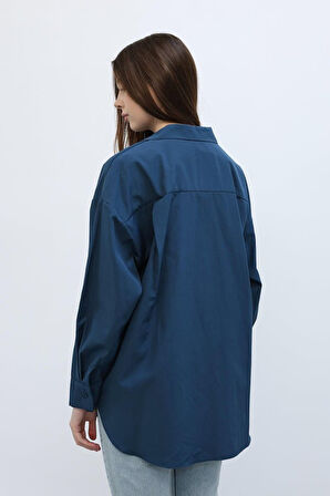 Uzun Kol Gömlek - İndigo