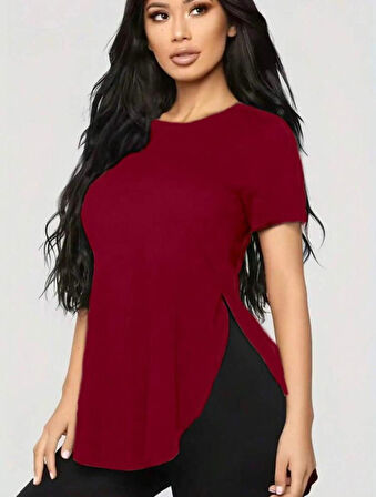 Kadın Türlü Viskon Kumaş Yırtmaç Detaylı Bluz