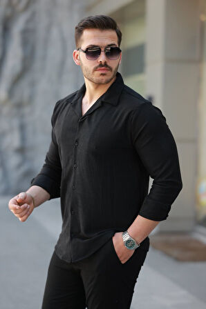 Erkek Kadife Dokulu Uzun Kollu Gömlek