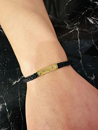 Erkek Bileklik Gümüş Ağaç Kabuğu Desen Bileklik, Altın Kaplama Anlamlı Hediye