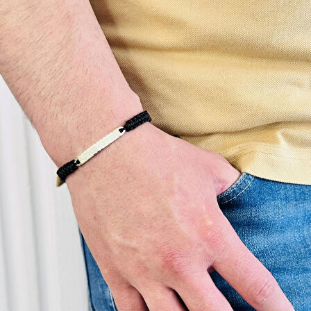 Gümüş Erkek Bileklik,14k Beyaz Altın Kaplama,sim Desen Isim Yazılabilir Şık Hediye