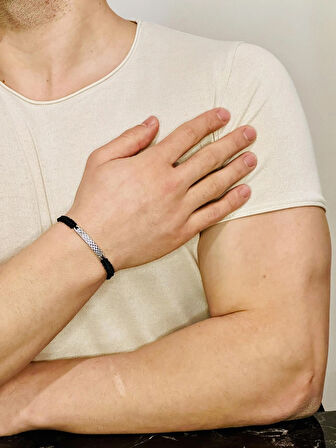  Erkek Bileklik, Gümüş Altın Kaplama Özel Tasarım Bileklik, Şık Hediye