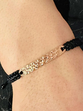  Erkek Bileklik, Gümüş Altın Kaplama Özel Tasarım Bileklik, Şık Hediye