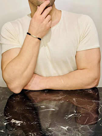  Erkek Bileklik, Gümüş Altın Kaplama Özel Tasarım Bileklik, Şık Hediye