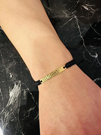 Erkek Bileklik, Gümüş Altın Kaplama Bileklik, Özel Kalem Desen Tasarım Bileklik, Şık Hediye