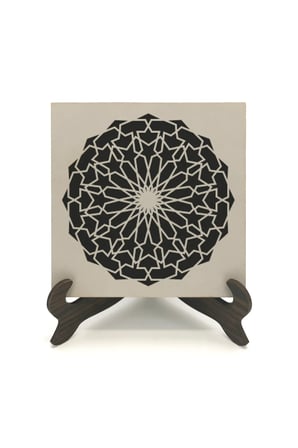 Yuvarlak Rumi Desen Baskılı MDF Masaüstlük 10X10