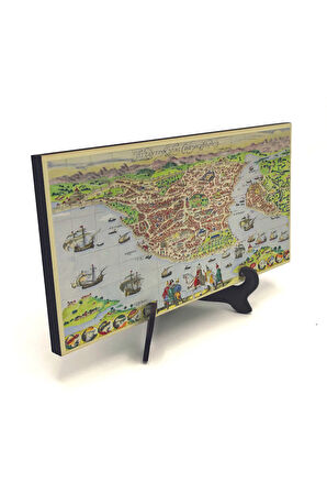 Bizans Haritası Baskılı MDF Masaüstlük 10X20