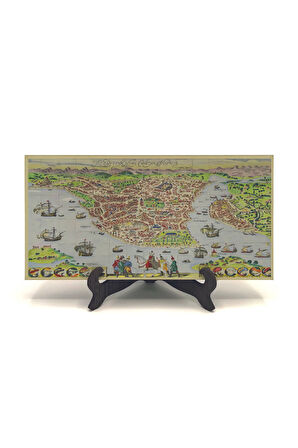 Bizans Haritası Baskılı MDF Masaüstlük 10X20