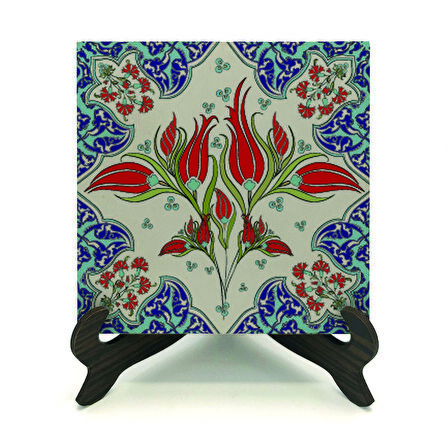 Osmanlı İznik Çini DeseniBaskılı MDF Masaüstlük