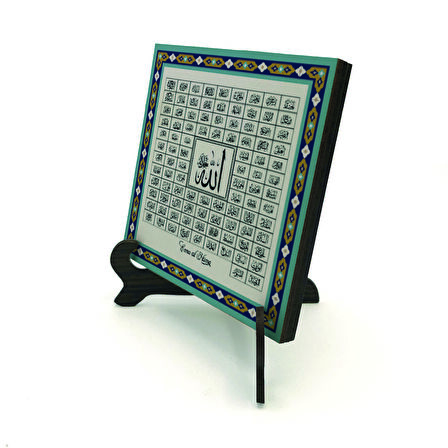 Allahın 99 İsmi (Esma-ül Hüsna)Yazılı MDF Masaüstlük