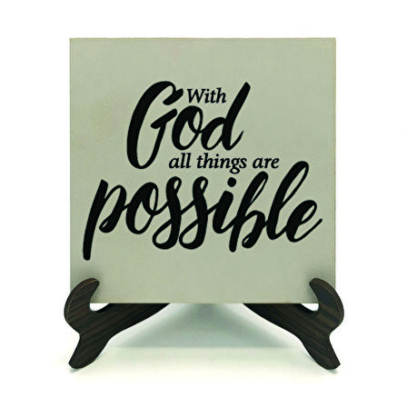Matta 19:26 AyetiBaskılı MDF Masaüstlük