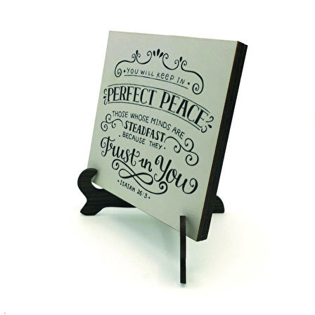 Yeşaya 26:3 AyetiBaskılı MDF Masaüstlük