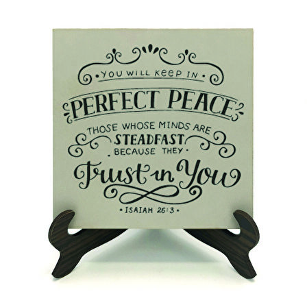 Yeşaya 26:3 AyetiBaskılı MDF Masaüstlük