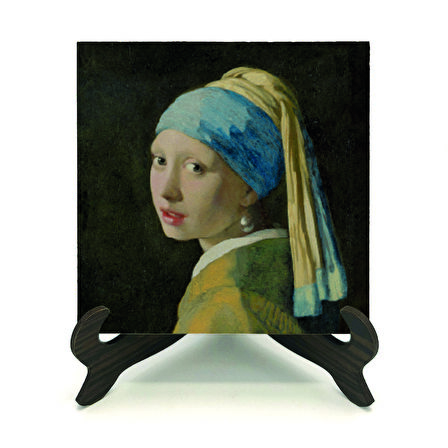 "İnci Küpeli Kız"Baskılı MDF Masaüstlük